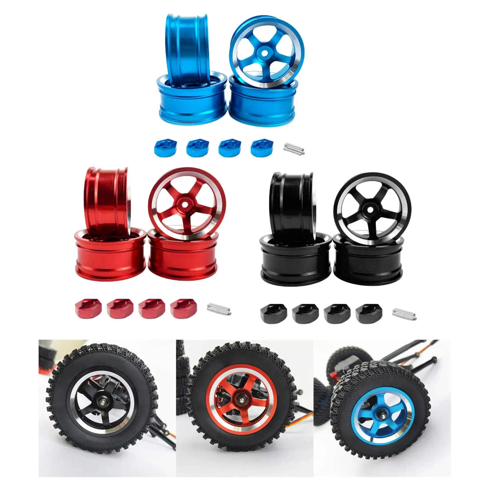 

4pcs Metal Wheel Rims for MN86K MN86KS MN86 1:12 Scale RC Car Truck Vehicle