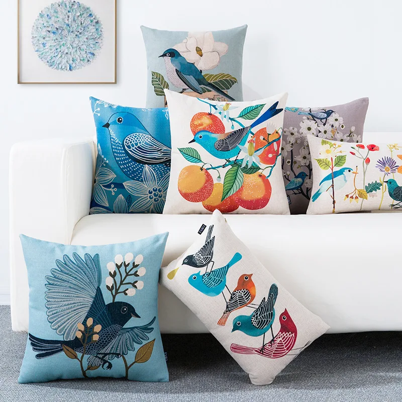 

Наволочка для подушки в нордическом стиле, украшение для дивана, офиса, стула с животными, птицами