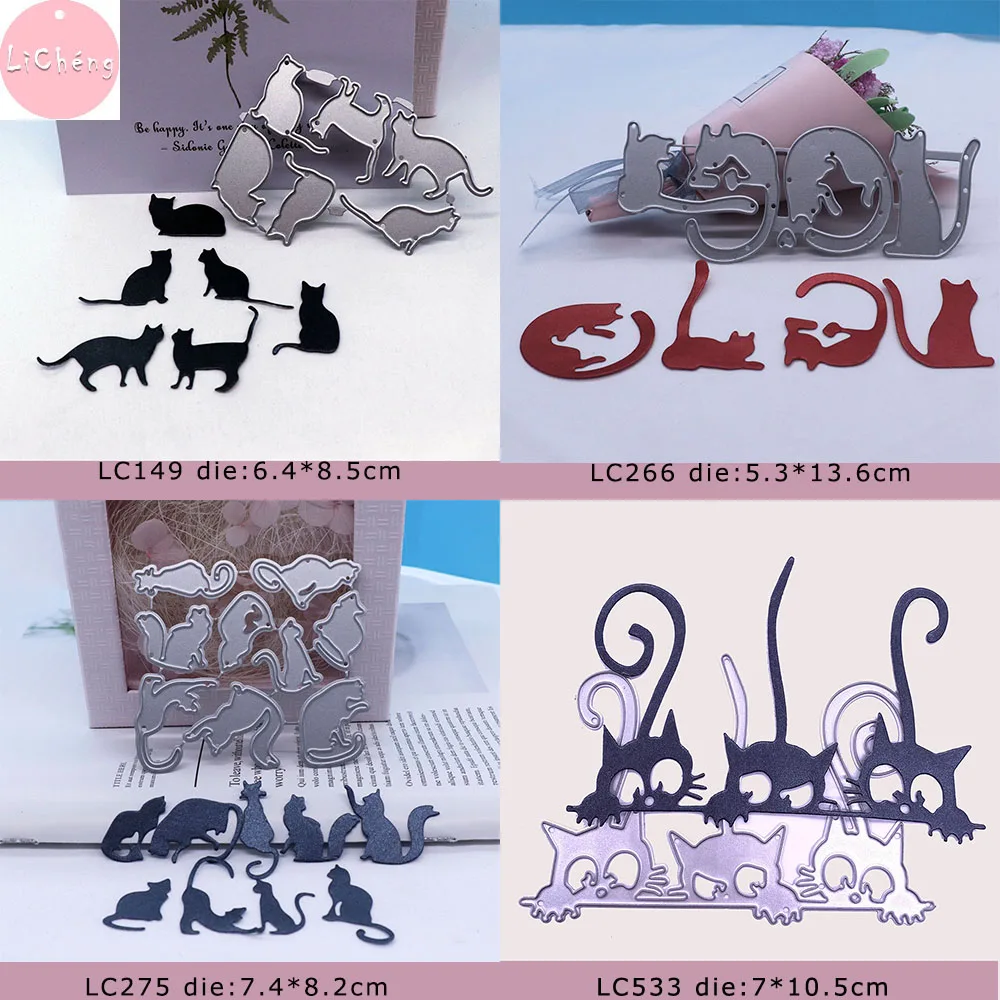 Милые кошки металлические резные штампы Скрапбукинг фото открытки в альбом