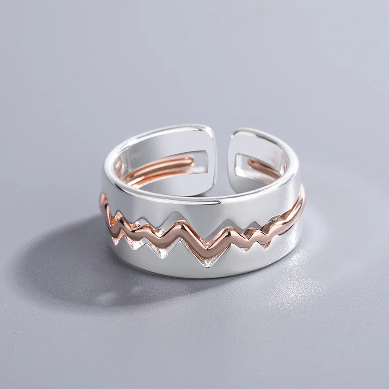 YIZIZAI кольцо с электрокардиограммой "Heart Beat" для мужчин и женщин, сочетающее в себе эмоции и настроение, парные кольца серебристого цвета, ювелирные подарки