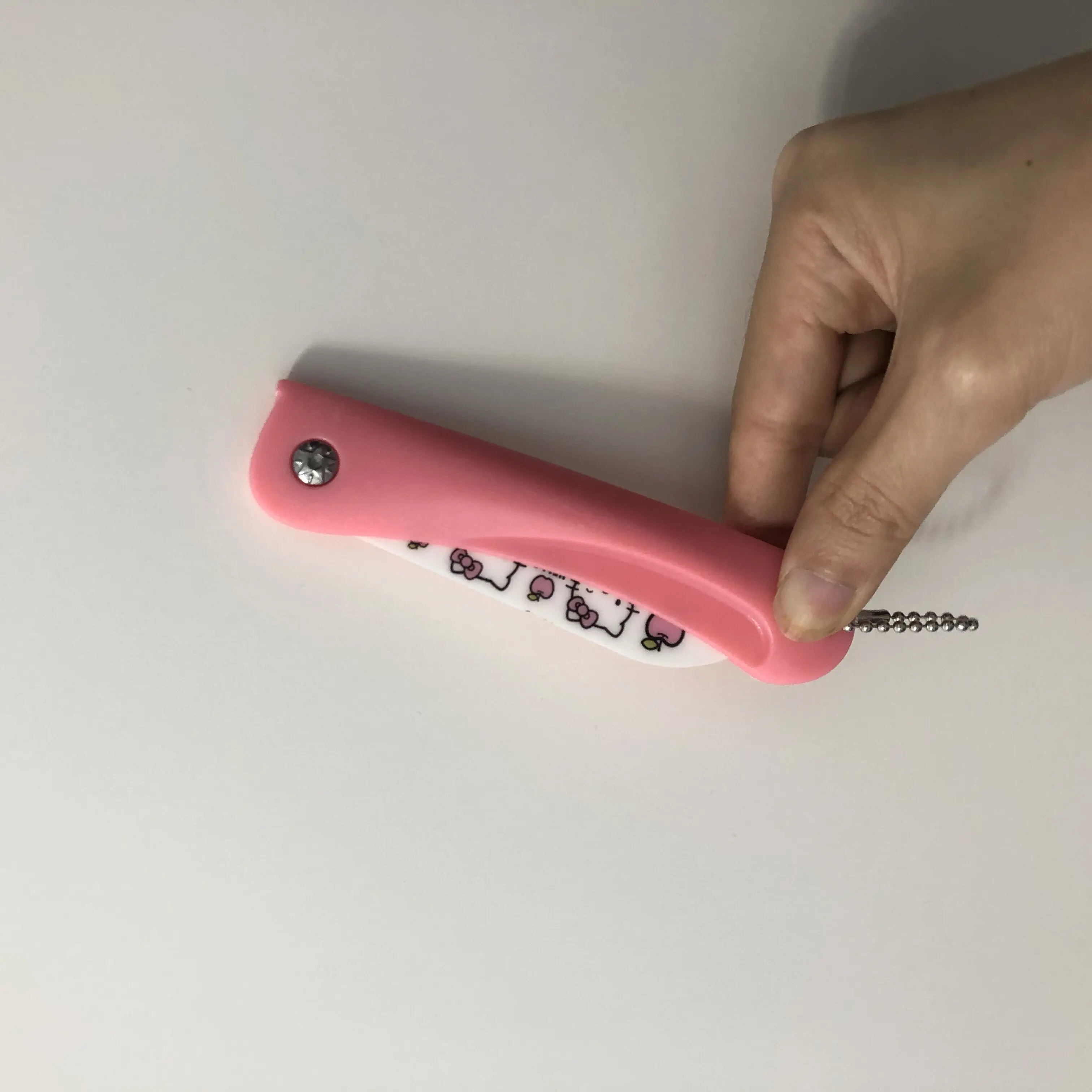 Очень милый мультяшный Керамический нож складной для чистки овощей розовый