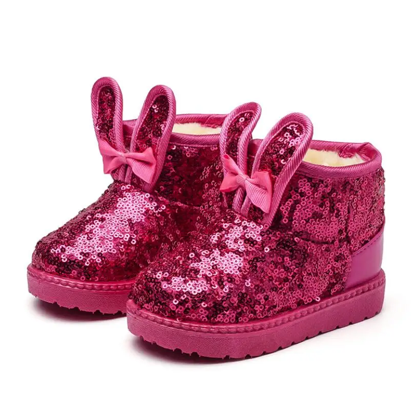 

Warm Kids Snow Boots For Children New Toddler Winter Princess Cartoon Shoes Non-slip Flat Round Toe Girls Baby Lovely Boots