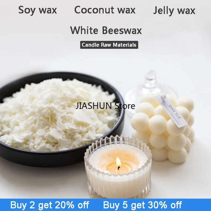 Naturally Smokeless Soy Wax White Beeswax Coconut Wax Jelly Wax DIY Handmade Candle Making Supplies Wax Accessories Wax Candles