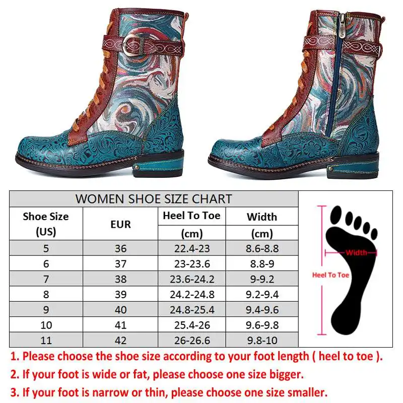 SOCOFY Botas Mujer Embossed Genuine Leather Splicing Fancy Pattern Lace Up Zipper Flat Short Boots Ladies Shoes Women Winter | Обувь