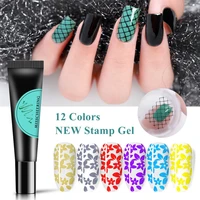 8ml nail stamping gel polish colorful print oil uv gel lacquer soak off varnish transfer printing glue diy nail art salon tools