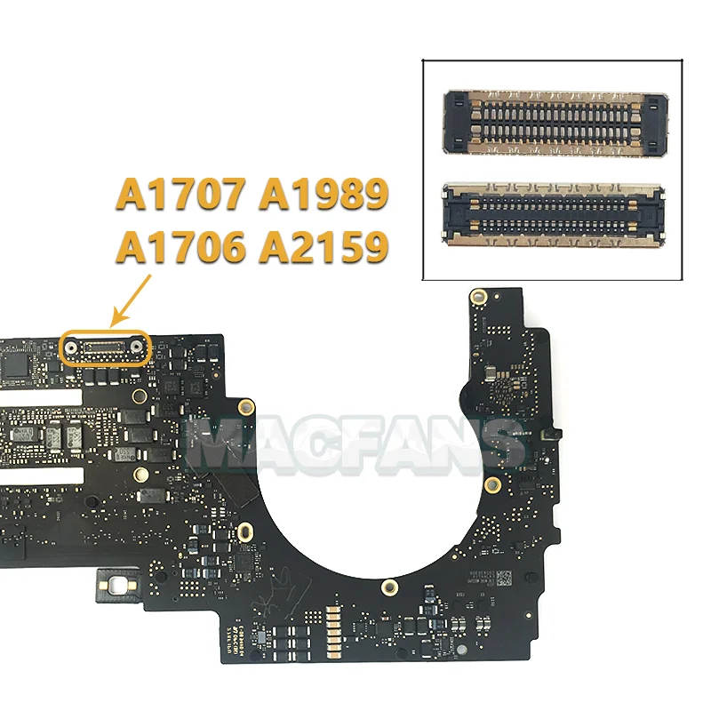 Новый ЖК-разъем A1706 A1707 для Macbook Pro A1990 A2159 A2289 A2251 A2141 A1989 A1708 LVDS EDP FPC разъем 42Pin |