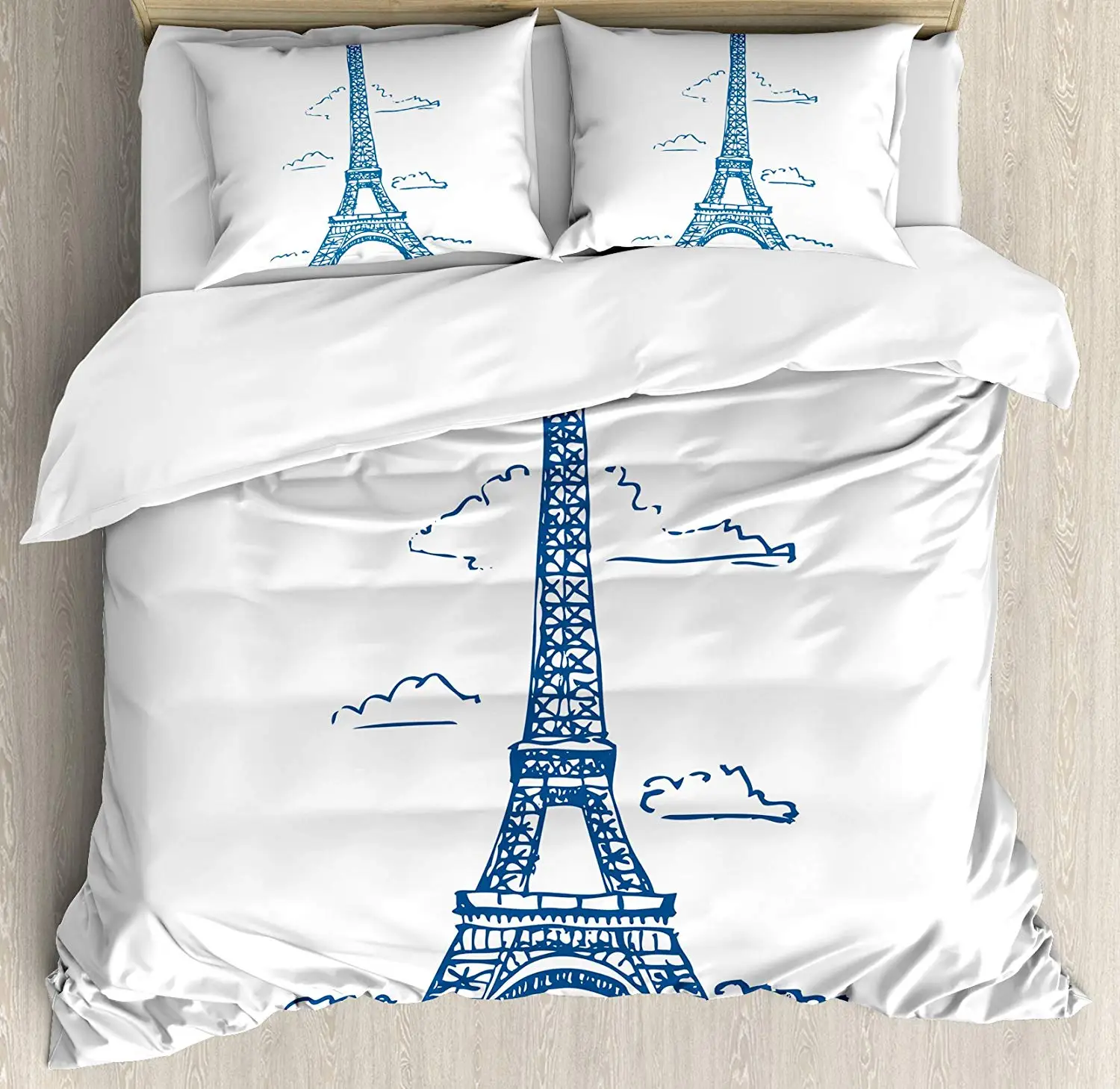 Комплект пододеяльников с изображением Эйфелевой башни в Париже современный