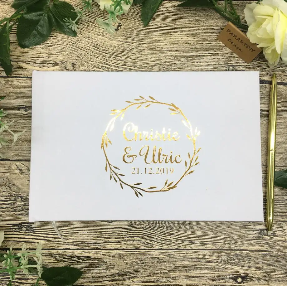 Персонализированные рустикальный венок блестящие свадебные Гостевая книга