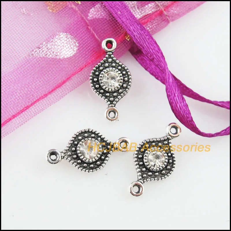 Модные 35 шт. Новый глаз Подвески ясный Хрустальный цветок Разъемы Тибетский