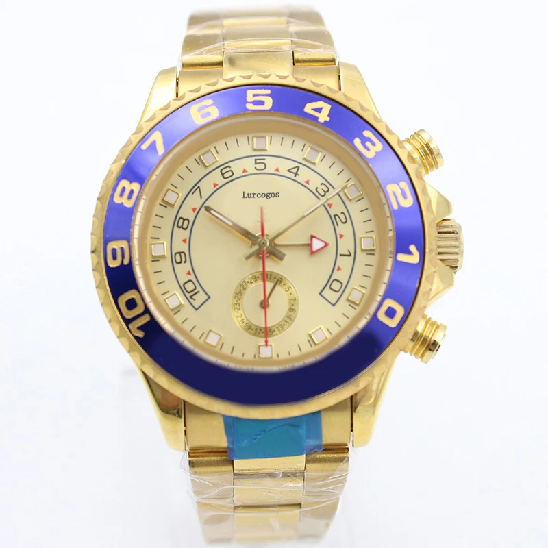 Роскошные наручные часы 44 мм для яхты двухцветные Мужские автоматические