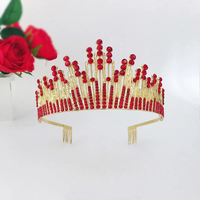 

Тиары и короны Стразы с красочными бусинами и гребнями, диадема принцессы для невесты, свадебное платье, аксессуары для волос