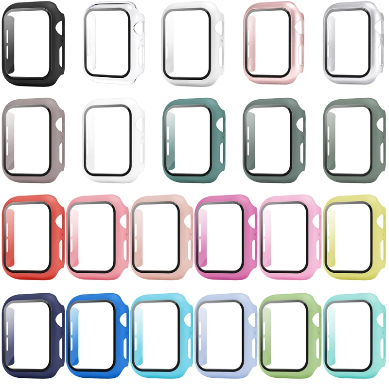 

Full cover watch case Compatible with Apple Watch 38mm 40mm 42mm 44mm, suitable for iWatch SE and Series 6/5/4/3/2/1 Matte solid