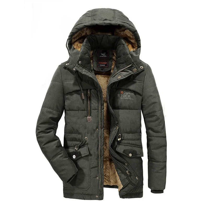 

Winter Parka With Hood 2020 Casual Jacket Men's Windbreaker Warm Padded Overcoat Plus Asian Size L-5XL 6XL 7XL 8XL Coats