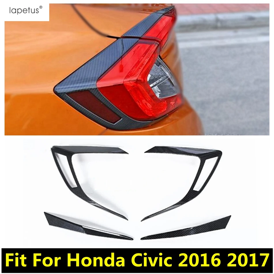 

ABS Carbon Fiber Accessories For Honda Civic 2016 2017 Rear Tail Trunk Lights Lamp Eyelid Eyebrow Molding Cover Kit Trim 4 Pcs