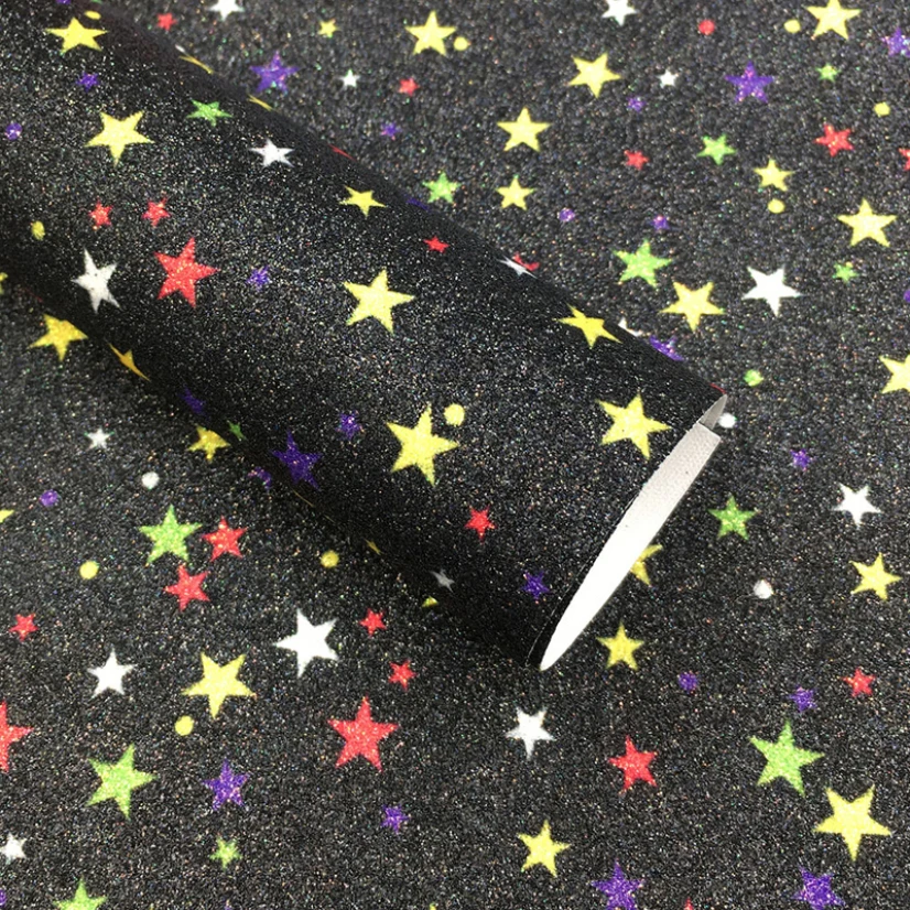 

Shiny Chunky Glitter Fabric Mermaid Rainbow Gradient Love Star Decoration Bow DIY Patchwork Craft Material