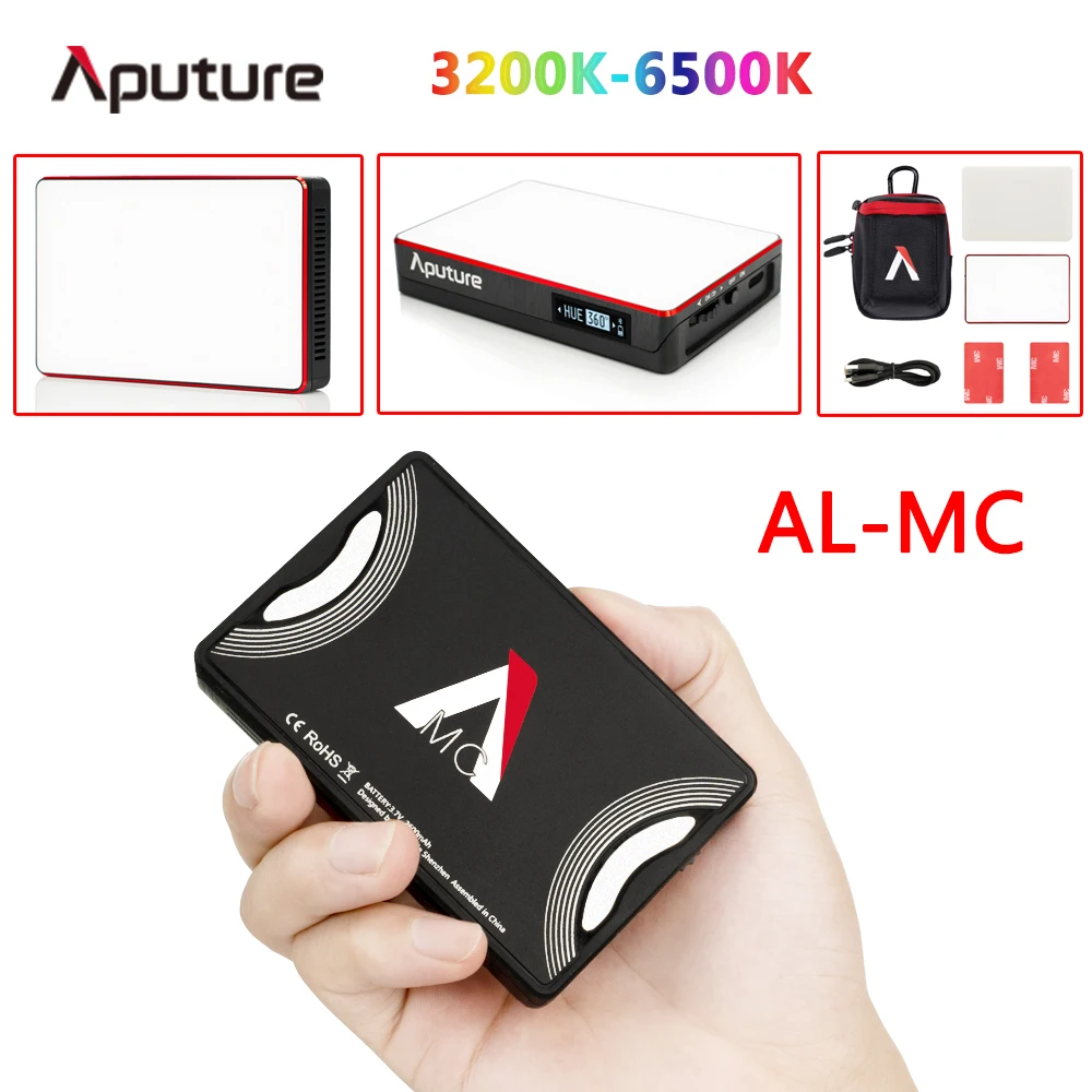 В наличии Aputure AL светильник MC светодиодный Портативный 3200K-6500K фотографии ing AL-MC