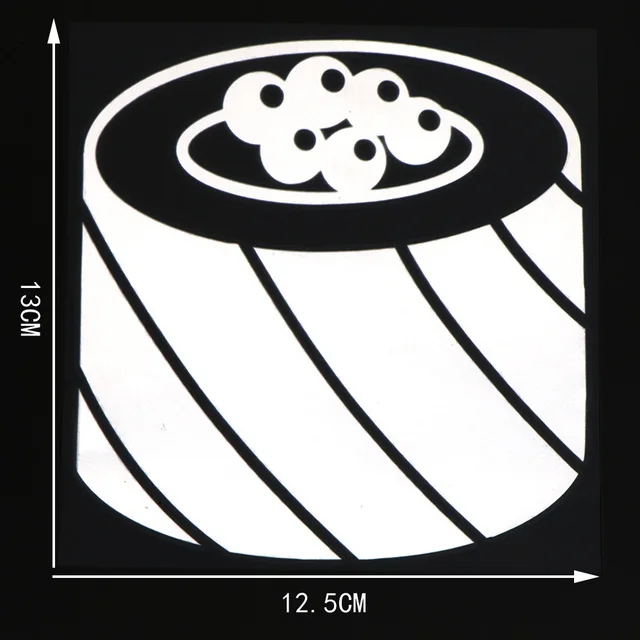 

12.5×13CM Vinyl Decal Sushi Japanese Asian Food Car Stickers Decorative