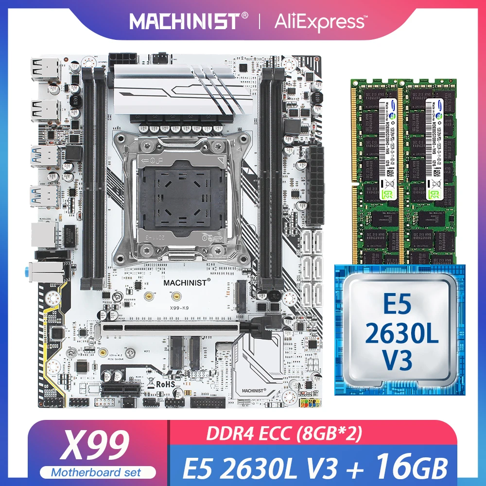 X99 материнская плата LGA 2011 3 комплект с процессором Intel Xeon E5 2630L V3 16 Гб (2*8 ГБ) DDR4 ECC REG