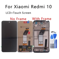 6 5 original with frame for xiaomi redmi 10 lcd display 10 point touch screen digitizer assembly for redmi 10 phone repair kit
