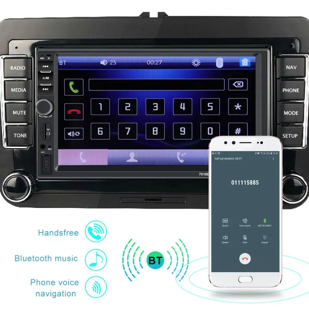 2 din Автомобильный Радио автомобильный радиоприемник с Bluetooth HD 7 &quotсенсорный