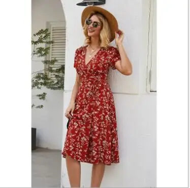 

Женское облегающее шифоновое Цветочное платье, лето 2020