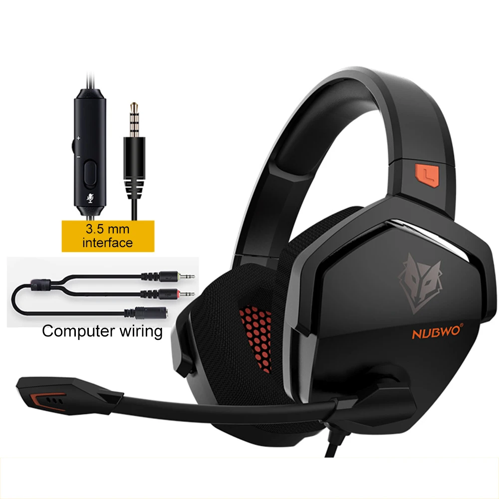 

NUBWO N16 Over Ear Gaming Headset Noise Cancelling Headphones with Mic 3.5mm Wired Gaming Earphone for PS4 PC Phone