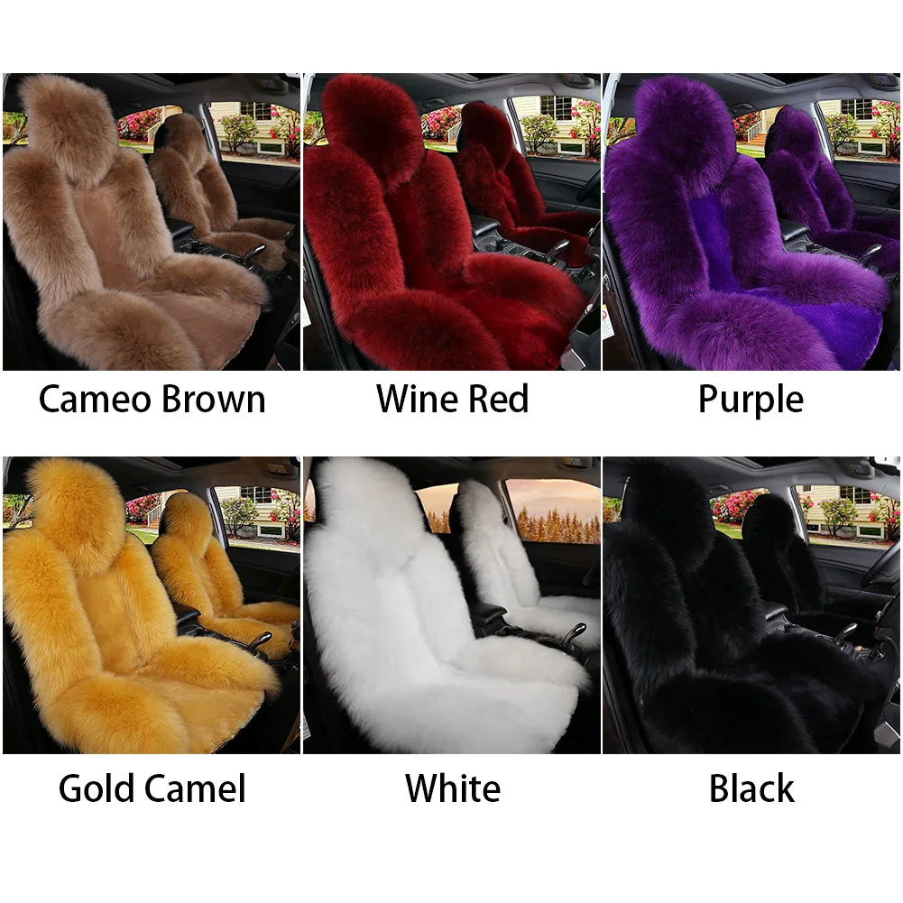 

Artificial Wool Front Protective Universal Soft Warm Cushion Riding Car Detachable Decorative Seat Cover Winter Practical