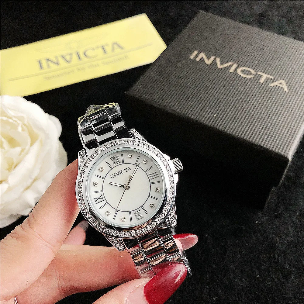 

Часы наручные INVICTA мужские и женские, модные роскошные деловые простые классические кварцевые, с браслетом из нержавеющей стали