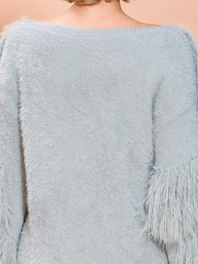 Missord 2020 осенний и зимний женский сексуальный однотонный пуловер с круглым