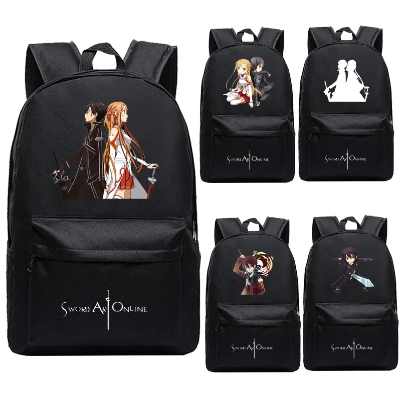 Mochila de Designer Bolsa para Livros Animado para Homens Sword Online Masculina Escolares Desenho Adolescentes Anime Sao Art