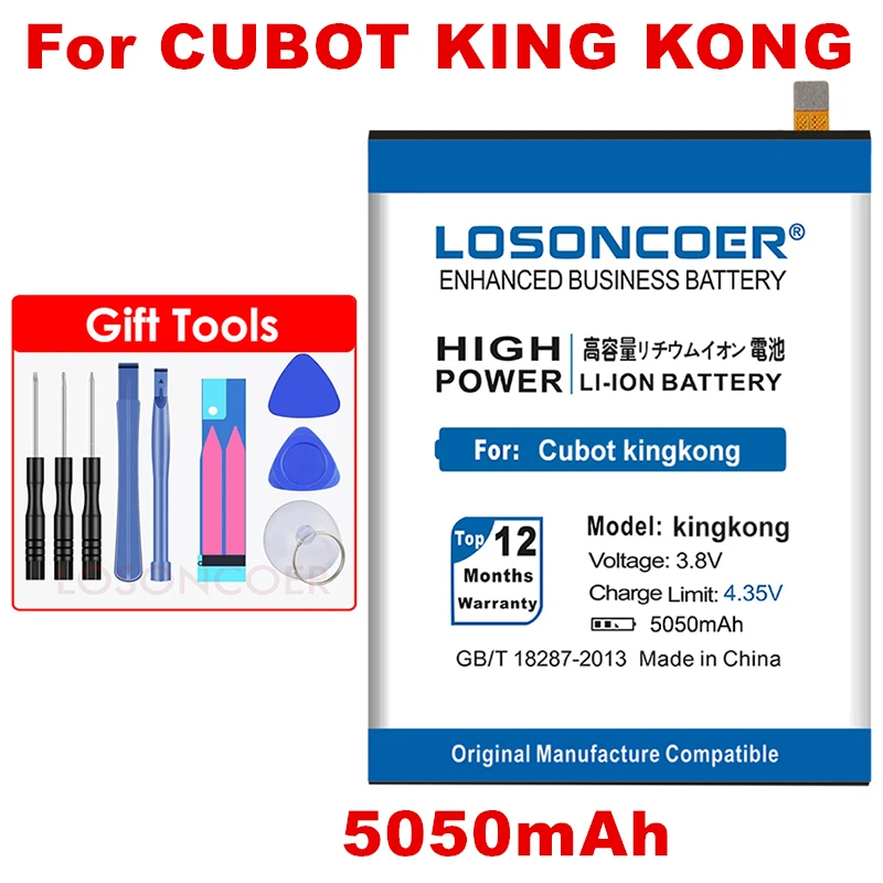 LOSONCOER 5050mAh KingKong Аккумуляторы для мобильных телефонов Cubot KingKong KING KONG батарея+ номер для отслеживания