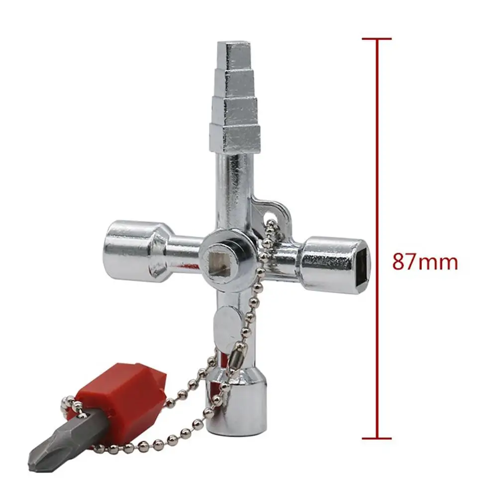 

Universal Cross Square Triangle Electrical Cabinet Elevator Lift Key Wrench Zinc Alloy Cross Switch Mini Tools