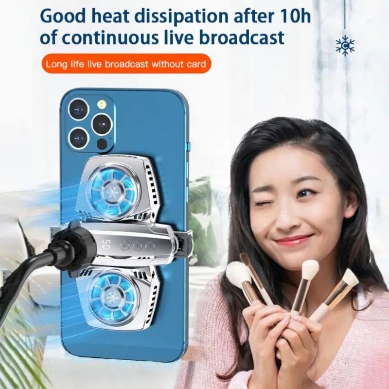 

K4 Mobile Phone Radiator With Smartphone Temperature Display Dual Cooling Fan Cell Phone Cooler For Xaiomi Samsung HUAWEI Iphone