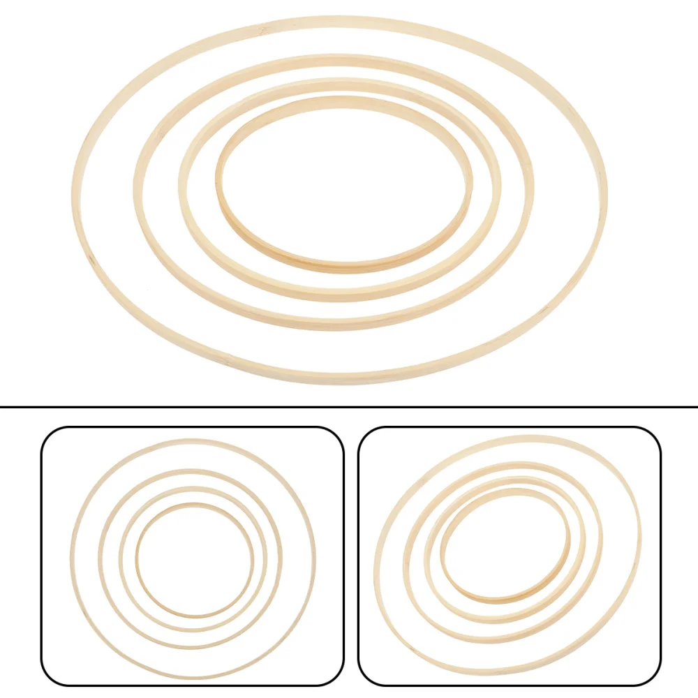 

8PCS/Set Craft Hoop Ring Wooden Round Bamboo Circle Cross Stitch Hoop Ring