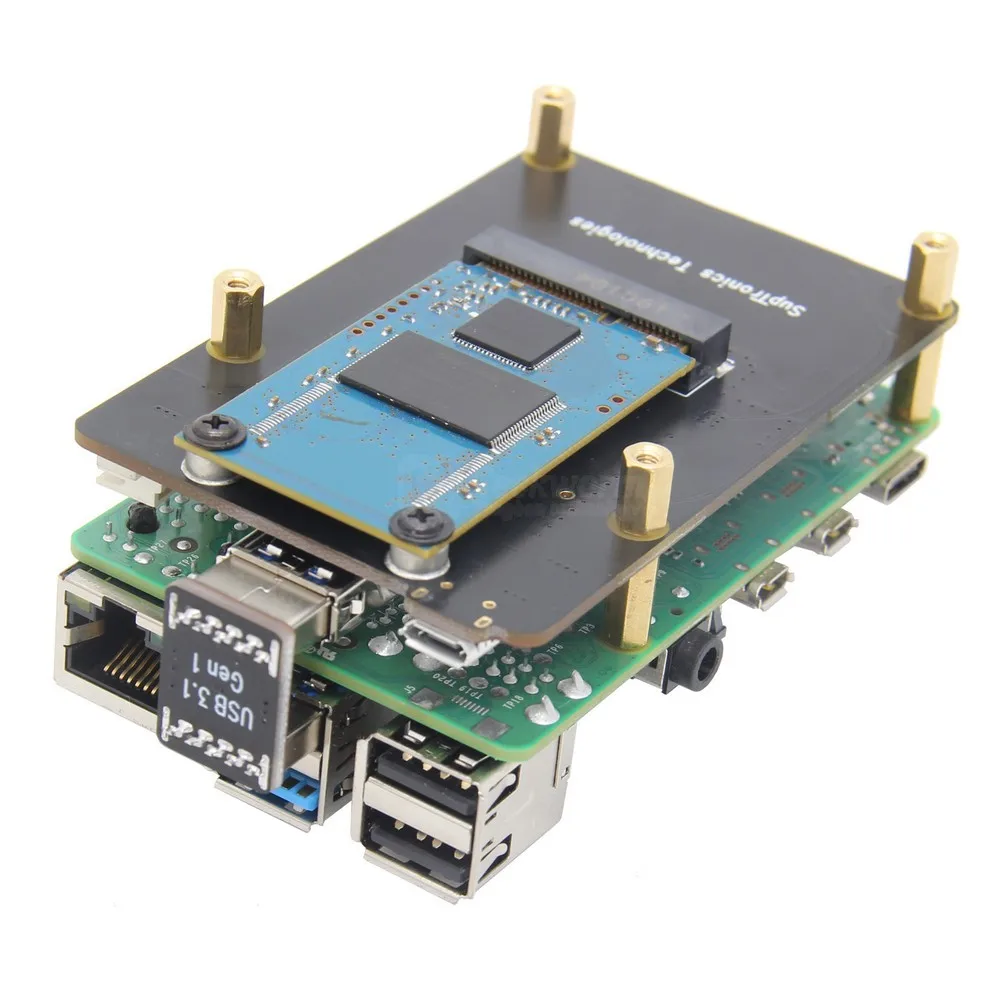 Плата расширения Raspberry pi X855 V1.3 mSATA SSD чехол для Pi 4 Model B ( 4B)|Демонстрационные стенды|