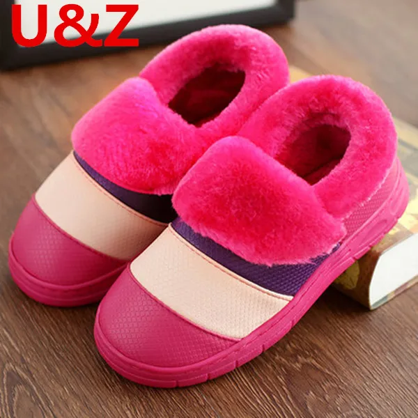 Теплые ботинки для мужчин и женщин теплые радужной расцветки с меховой