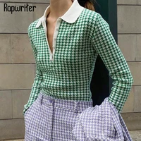 rapwriter vintage plaid bodysuit houndstooth playsuit button patched body casual stretch fitness rompers women streetwear