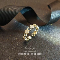geometrical small pure and fresh ring small public design sense open ring contracted cold forefinger ring web celebrity end ring