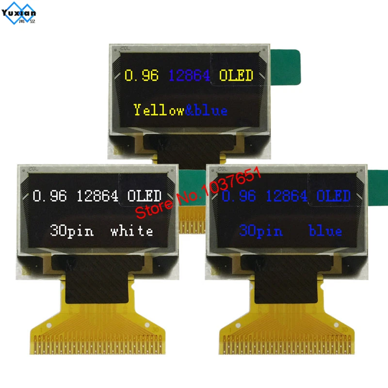 0 96 oled 30pin дисплей 128x64 SSD1306 SPI IIC синий желтый белый | Электроника