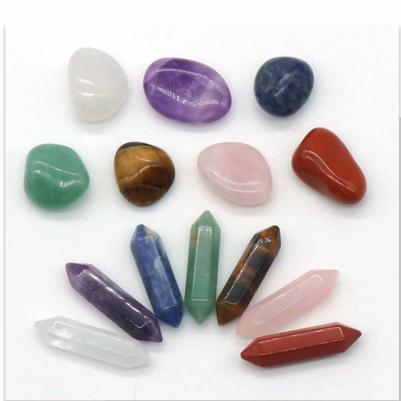 

Комплект из 7 шт. чакры, шестигранная колонка, набор кристаллов, комплект из неравномерного обрученного камня для фотографий, праздничный подарок, Прямая поставка