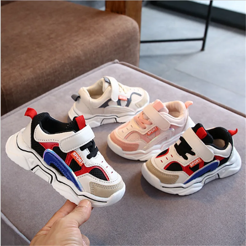 Весенне-Осенняя обувь для маленьких мальчиков и девочек Сетчатая дышащая