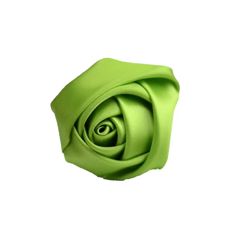 Olive green 10 шт./лот размер 3,5 см лента Роза атласная роза ручной работы ленты цветы материал для изготовления свадебного букета аксессуары для цветов - Цвет: Olive green