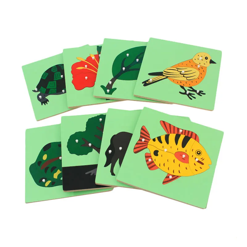 

Wooden Montessori Toys Baby Plants Biological Animal Board Educational Learning Toys for Toddlers Juguetes Brinquedos ME2264H