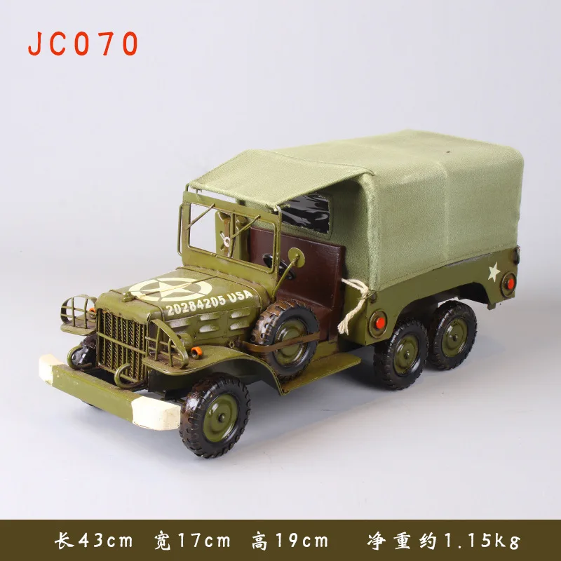 

Diecast Iron Crafts American Cars Military Vehicle Truck Car Model Decoration Retro Autos De Juguete Speedwheels Traktor Toys