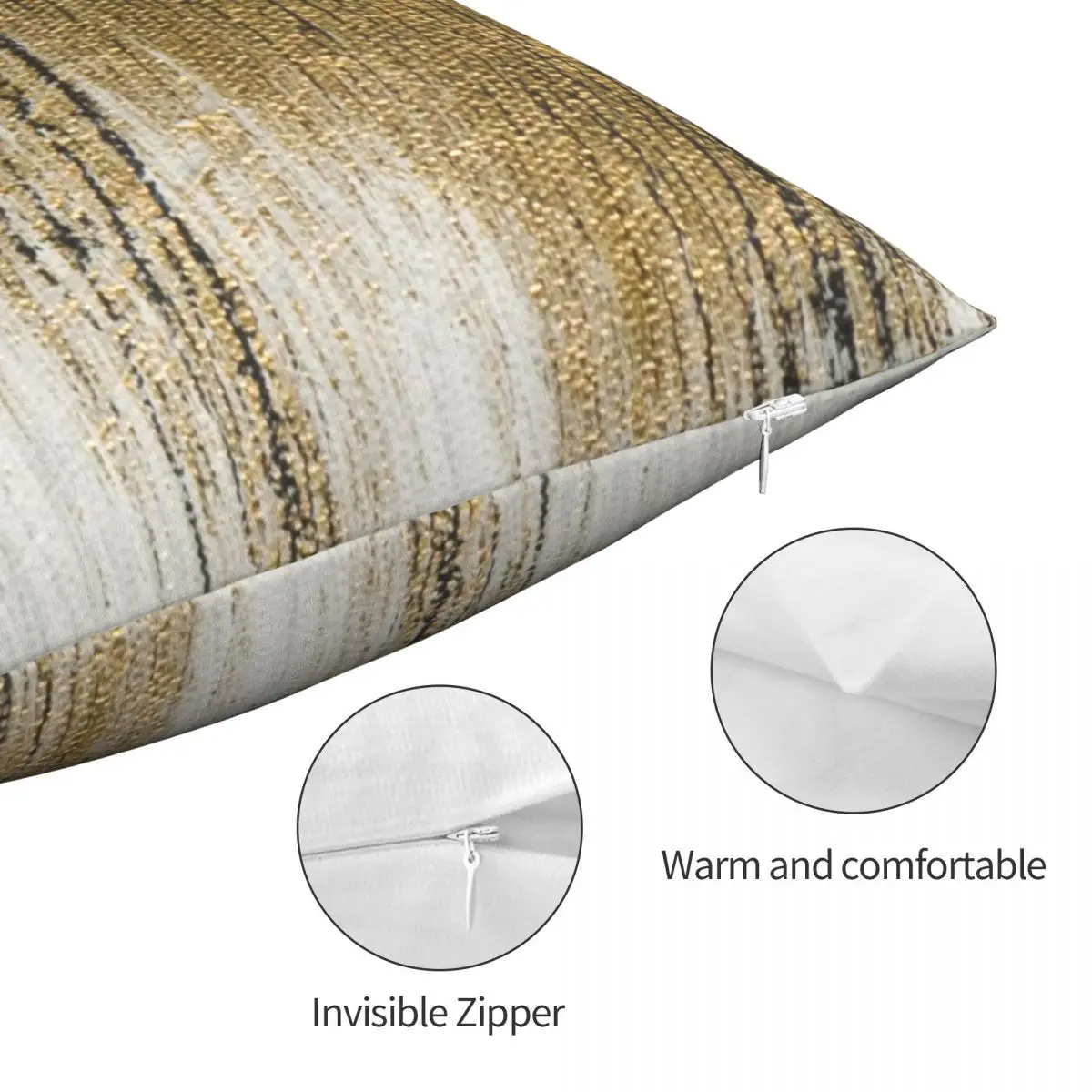 Квадратный чехол для подушки чехлы из полиэстера и льна бархата черно-белого