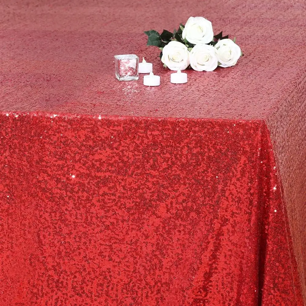 Красная скатерть с блестками 60x102 дюймовая красная блестящая для украшения