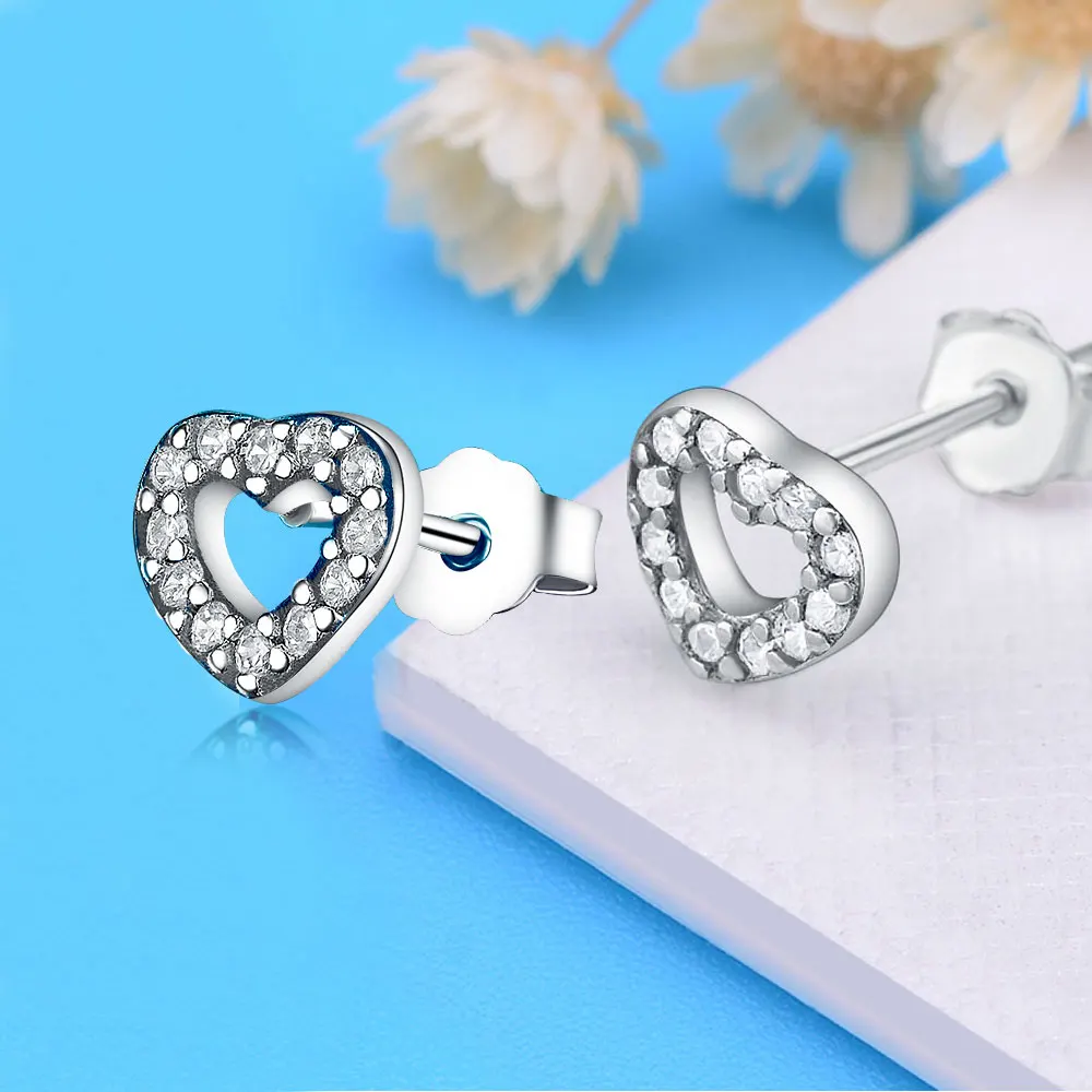 Женские серьги гвоздики из серебра 925 пробы с фианитом|Серьги-гвоздики| |