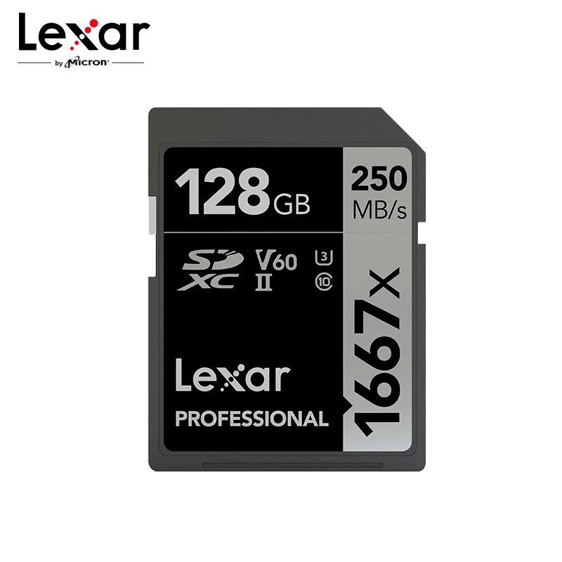 

Карта памяти Lexar 1667X V60 250 МБ/с. флэш-карта 64 Гб 128 ГБ 256 ГБ UHS-II U3 SD-карта SDXC C10 для 3D 4K HD видео