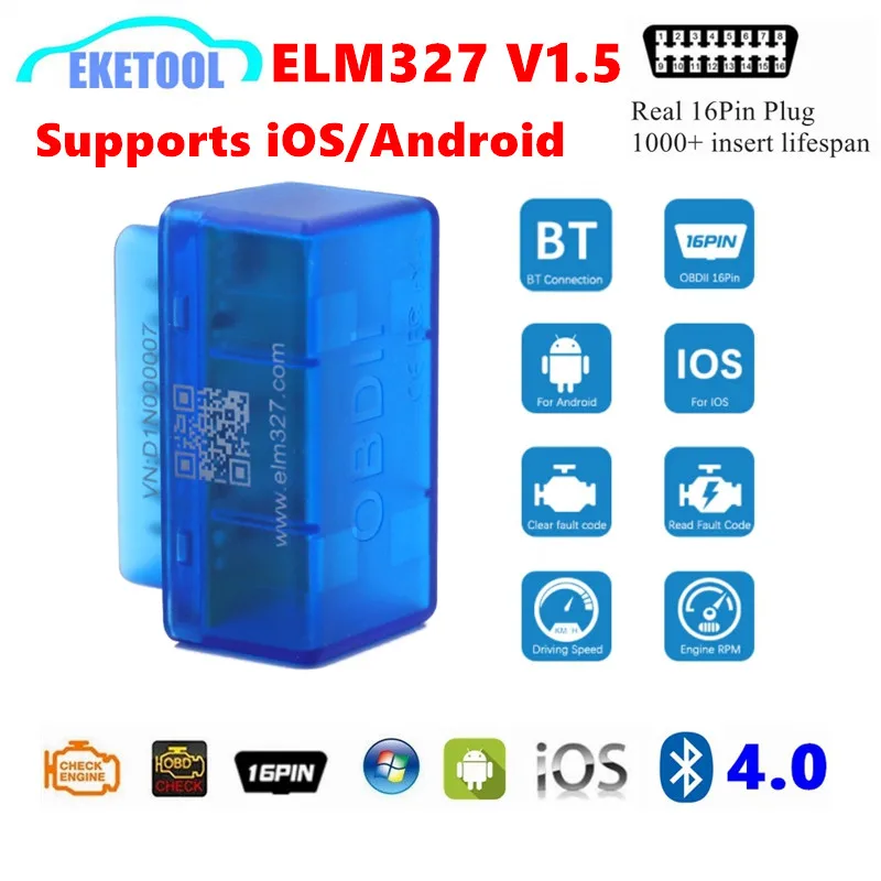 ELM327 V1.5 Bluetooth 4 0 поддерживает iOS Android Windows CAN Чип OBD2 считыватель кодов Сканер BT4.0 ELM 327