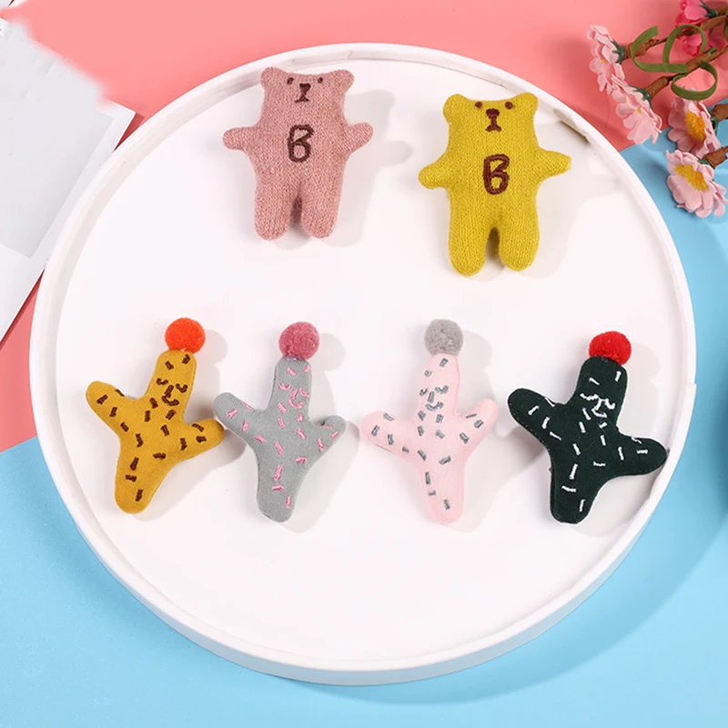 10pcs/lot DIY plush cartoon cactus dolls Padded Patches Appliques For baby sock Sewing accessories Hair clip Decoration | Дом и сад